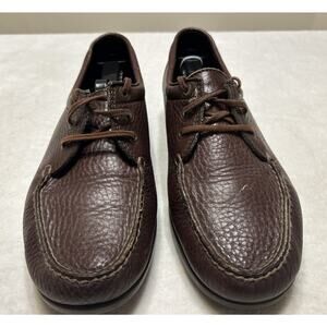 SAS Men's Shoes Size 9.5 M Brown Leather Lace Up Loafers Hand Sewn Casual